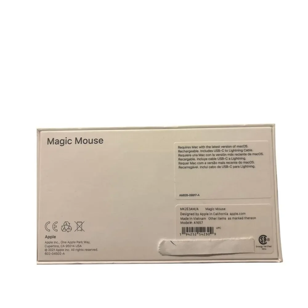 NIB Apple Magic Mouse MK2E3AM/A Wireless Pointing Device USB-C White Silver